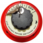 Battery Switch 2/All/1/Off Red w/Key 